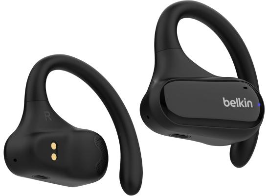 Belkin SoundForm ClearFit Open-Ear Wireless Earbuds, Lightweight Sport Earphones, Bluetooth Earbuds w/Long-Lasting Comfort, IPX5 Waterproof Earbuds for iPhone, Hiking, Biking, Running, & More - Black